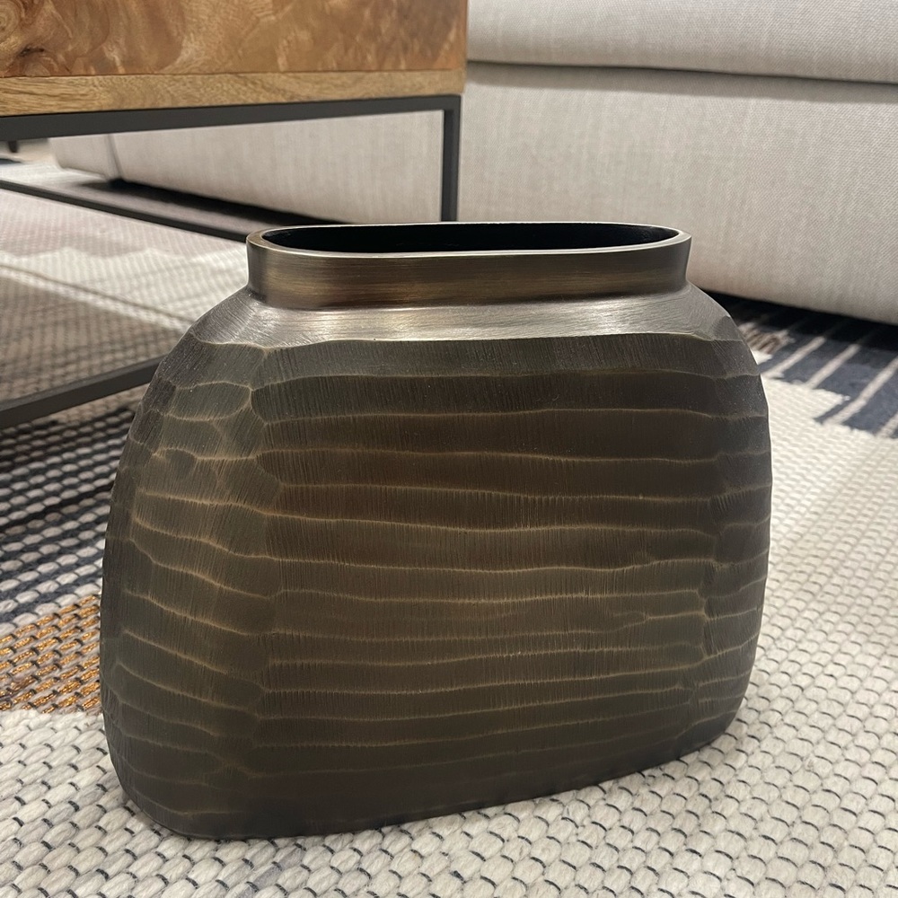 Crate&Barrell cast metal Vase